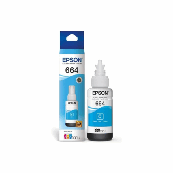Botella de tinta Epson T664220-AL Cian (664)