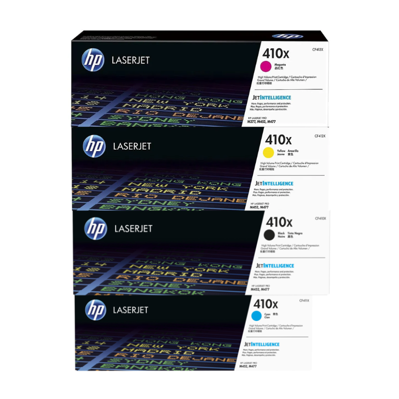 Kit toner HP 410X (Cyan, Magenta, Amarillo Y Negro)