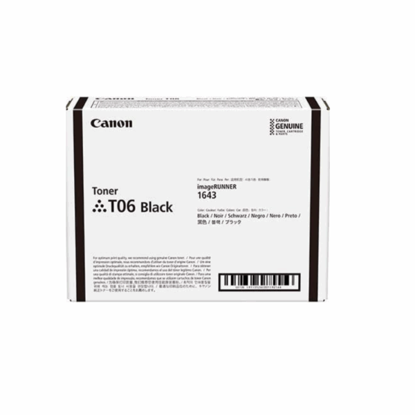 Toner Canon T06 negro Original iR1643 rendimiento 20,500 paginas