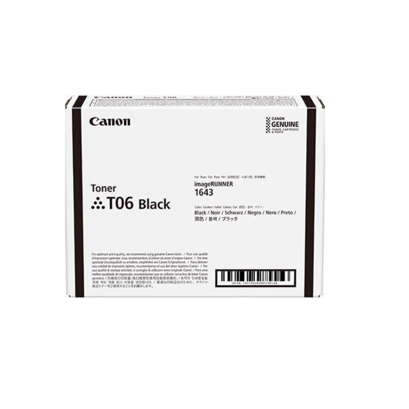 Toner Canon T06 negro Original iR1643 rendimiento 20,500 paginas