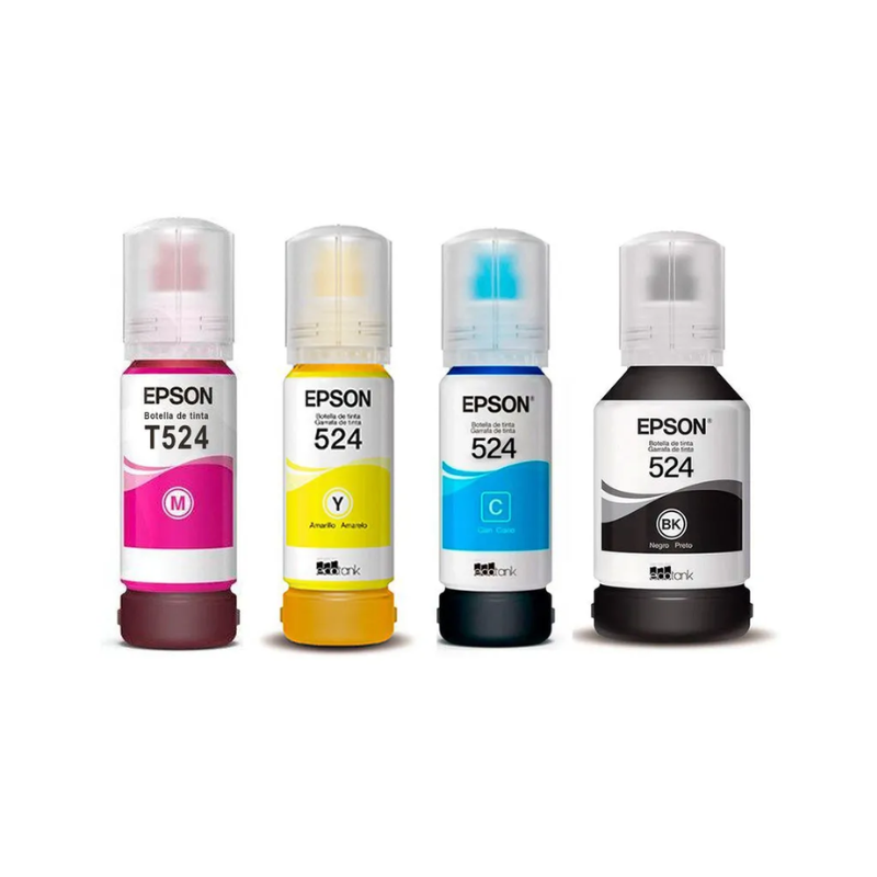 Kit Tintas Epson T524 (Negro, Cyan, Magenta y Amarillo)
