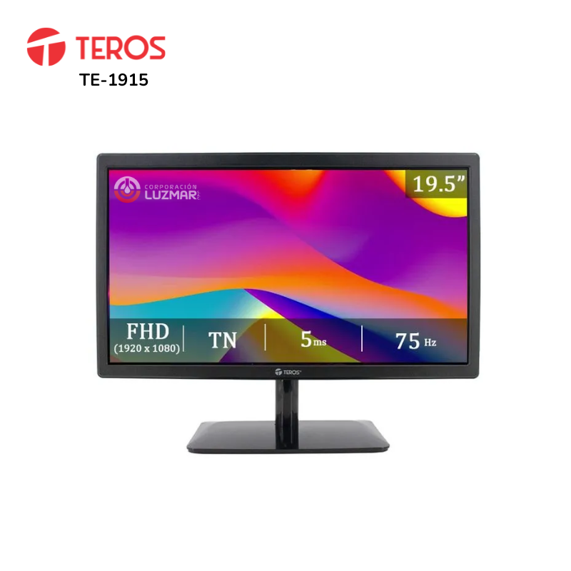 Monitor plano TEROS TE-1915S 19.5" HD+ TN 75Hz 5ms HDMI VGA negro